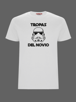Camiseta despedida blanca Tropas del novio