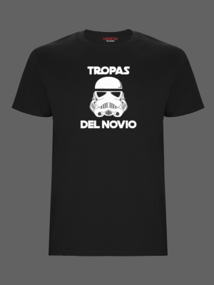 Camiseta despedida negra Tropas del novio