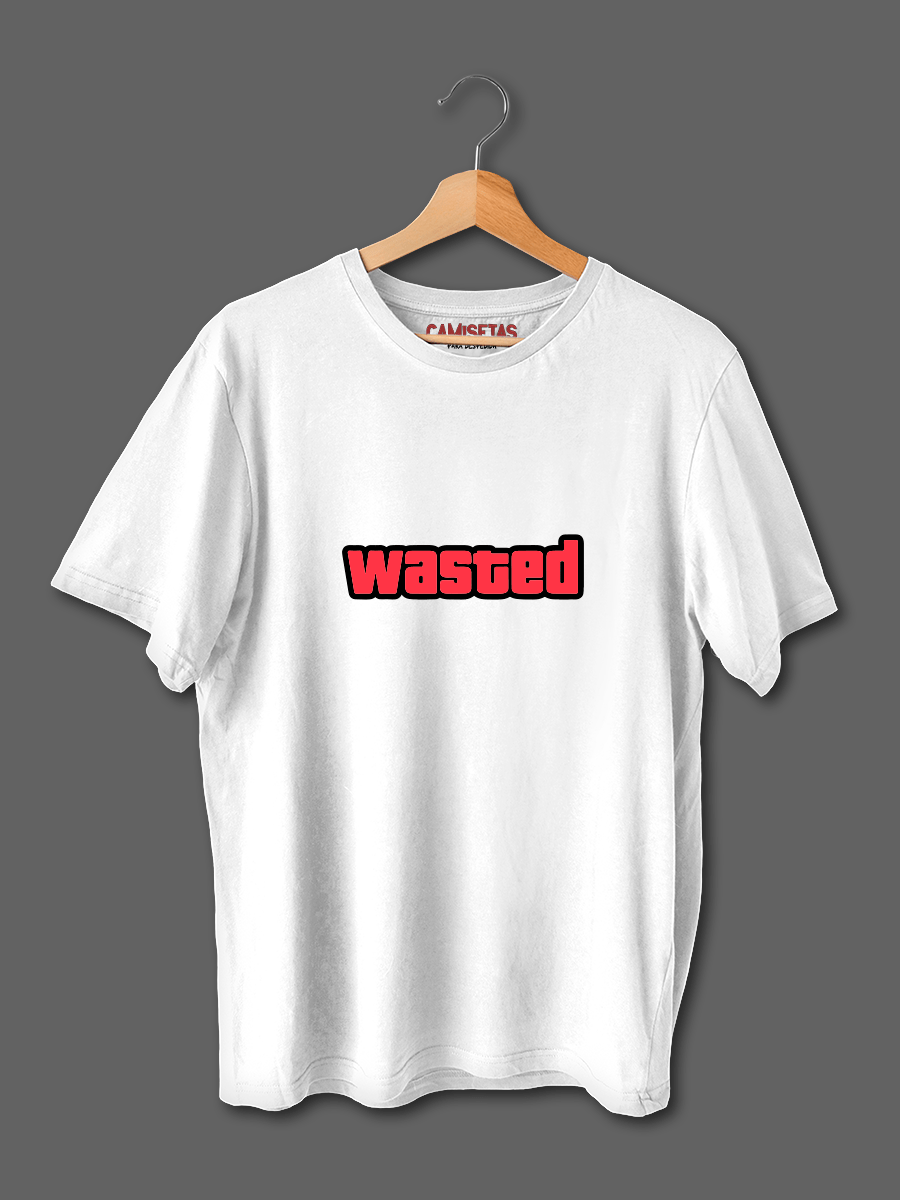 Camiseta Wasted con diseño Wasted inspirado en el mítico GTA